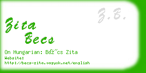 zita becs business card
